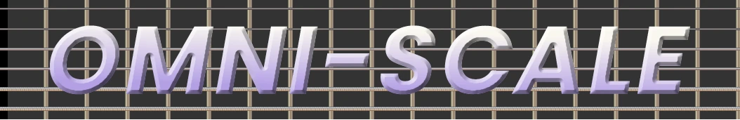 Image of a fretboard with the words Omni-Scale